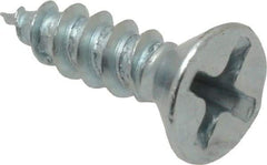Value Collection - #8, 5/8" OAL, Phillips Drive, Flat Head Wood Screw - Zinc Plated Steel, Grade 2 - Apex Tool & Supply