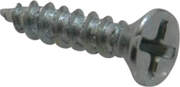 Value Collection - #8, 3/4" OAL, Phillips Drive, Flat Head Wood Screw - Zinc Plated Steel, Grade 2 - Apex Tool & Supply