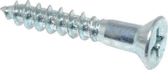 Value Collection - #8, 1" OAL, Phillips Drive, Flat Head Wood Screw - Zinc Plated Steel, Grade 2 - Apex Tool & Supply