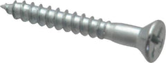 Value Collection - #8, 1-1/4" OAL, Phillips Drive, Flat Head Wood Screw - Zinc Plated Steel, Grade 2 - Apex Tool & Supply
