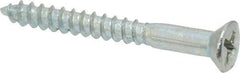 Value Collection - #8, 1-1/2" OAL, Phillips Drive, Flat Head Wood Screw - Zinc Plated Steel, Grade 2 - Apex Tool & Supply