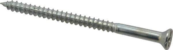 Value Collection - #8, 2-1/2" OAL, Phillips Drive, Flat Head Wood Screw - Zinc Plated Steel, Grade 2 - Apex Tool & Supply