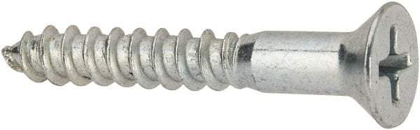 Value Collection - #9, 1-1/4" OAL, Phillips Drive, Flat Head Wood Screw - ASME B18.6.1, Zinc Plated Steel, Grade 2 - Apex Tool & Supply
