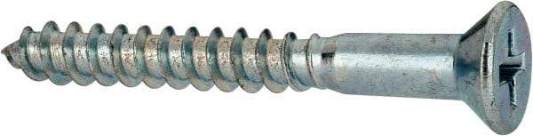 Value Collection - #9, 1-1/2" OAL, Phillips Drive, Flat Head Wood Screw - ASME B18.6.1, Zinc Plated Steel, Grade 2 - Apex Tool & Supply