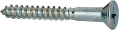 Value Collection - #9, 1-1/2" OAL, Phillips Drive, Flat Head Wood Screw - ASME B18.6.1, Zinc Plated Steel, Grade 2 - Apex Tool & Supply