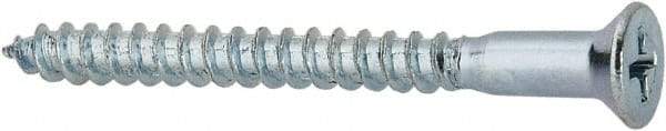 Value Collection - #9, 2" OAL, Phillips Drive, Flat Head Wood Screw - ASME B18.6.1, Zinc Plated Steel, Grade 2 - Apex Tool & Supply