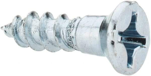 Value Collection - #10, 3/4" OAL, Phillips Drive, Flat Head Wood Screw - ASME B18.6.1, Zinc Plated Steel, Grade 2 - Apex Tool & Supply