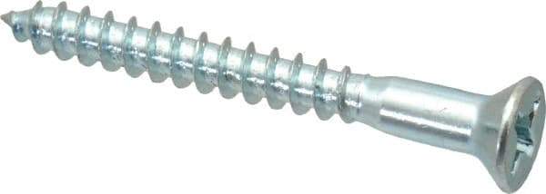 Value Collection - #10, 1-3/4" OAL, Phillips Drive, Flat Head Wood Screw - ASME B18.6.1, Zinc Plated Steel, Grade 2 - Apex Tool & Supply
