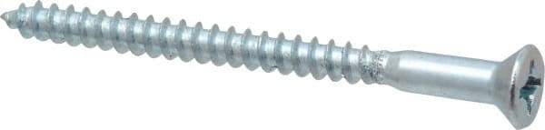 Value Collection - #10, 2-1/2" OAL, Phillips Drive, Flat Head Wood Screw - ASME B18.6.1, Zinc Plated Steel, Grade 2 - Apex Tool & Supply
