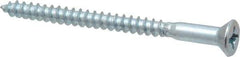 Value Collection - #10, 2-1/2" OAL, Phillips Drive, Flat Head Wood Screw - ASME B18.6.1, Zinc Plated Steel, Grade 2 - Apex Tool & Supply