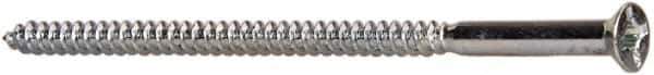 Value Collection - #10, 4" OAL, Phillips Drive, Flat Head Wood Screw - ASME B18.6.1, Zinc Plated Steel, Grade 2 - Apex Tool & Supply