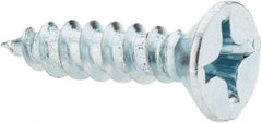 Value Collection - #12, 1" OAL, Phillips Drive, Flat Head Wood Screw - ASME B18.6.1, Zinc Plated Steel, Grade 2 - Apex Tool & Supply