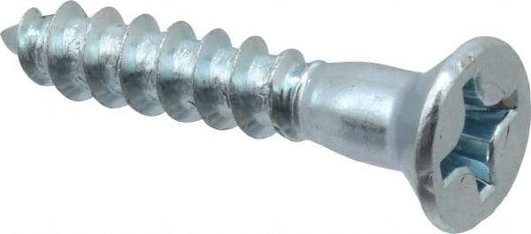 Value Collection - #12, 1-1/4" OAL, Phillips Drive, Flat Head Wood Screw - ASME B18.6.1, Zinc Plated Steel, Grade 2 - Apex Tool & Supply