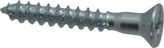 Value Collection - #12, 1-1/2" OAL, Phillips Drive, Flat Head Wood Screw - ASME B18.6.1, Zinc Plated Steel, Grade 2 - Apex Tool & Supply