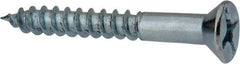 Value Collection - #12, 1-3/4" OAL, Phillips Drive, Flat Head Wood Screw - ASME B18.6.1, Zinc Plated Steel, Grade 2 - Apex Tool & Supply