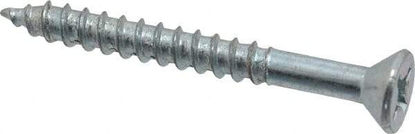 Value Collection - #12, 2" OAL, Phillips Drive, Flat Head Wood Screw - ASME B18.6.1, Zinc Plated Steel, Grade 2 - Apex Tool & Supply