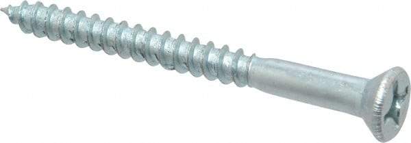 Value Collection - #12, 2-1/2" OAL, Phillips Drive, Flat Head Wood Screw - ASME B18.6.1, Zinc Plated Steel, Grade 2 - Apex Tool & Supply