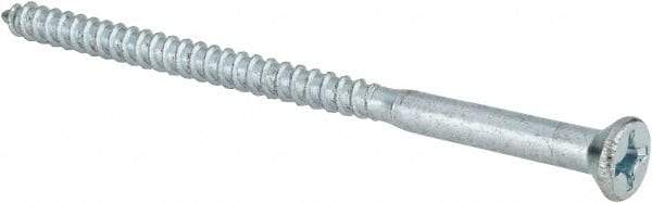 Value Collection - #12, 4" OAL, Phillips Drive, Flat Head Wood Screw - ASME B18.6.1, Zinc Plated Steel, Grade 2 - Apex Tool & Supply
