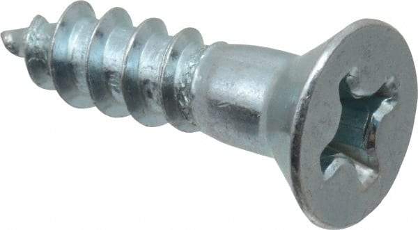 Value Collection - #14, 1" OAL, Phillips Drive, Flat Head Wood Screw - ASME B18.6.1, Zinc Plated Steel, Grade 2 - Apex Tool & Supply