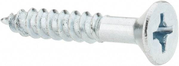 Value Collection - #14, 1-1/2" OAL, Phillips Drive, Flat Head Wood Screw - ASME B18.6.1, Zinc Plated Steel, Grade 2 - Apex Tool & Supply