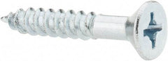 Value Collection - #14, 1-1/2" OAL, Phillips Drive, Flat Head Wood Screw - ASME B18.6.1, Zinc Plated Steel, Grade 2 - Apex Tool & Supply