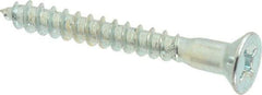 Value Collection - #14, 2" OAL, Phillips Drive, Flat Head Wood Screw - ASME B18.6.1, Zinc Plated Steel, Grade 2 - Apex Tool & Supply