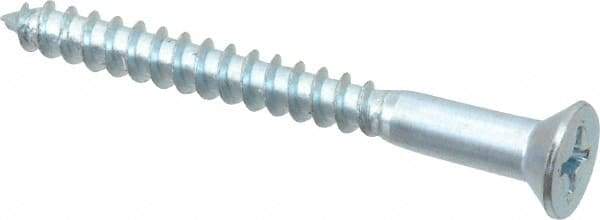 Value Collection - #14, 2-1/2" OAL, Phillips Drive, Flat Head Wood Screw - ASME B18.6.1, Zinc Plated Steel, Grade 2 - Apex Tool & Supply