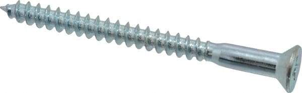 Value Collection - #14, 3" OAL, Phillips Drive, Flat Head Wood Screw - ASME B18.6.1, Zinc Plated Steel, Grade 2 - Apex Tool & Supply