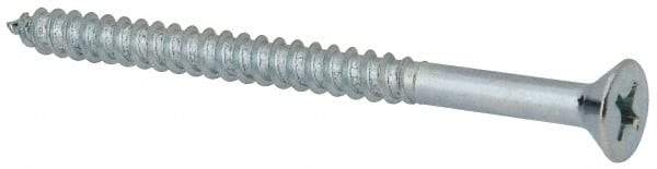 Value Collection - #14, 3-1/2" OAL, Phillips Drive, Flat Head Wood Screw - ASME B18.6.1, Zinc Plated Steel, Grade 2 - Apex Tool & Supply