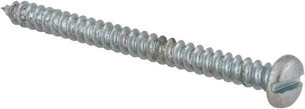 Made in USA - #6 Pan Head Slotted Sheet Metal Screw - Steel, 1-3/4" Length Under Head, Grade 2 - Apex Tool & Supply
