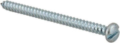 Made in USA - #6 Pan Head Slotted Sheet Metal Screw - Steel, 2" Length Under Head, Grade 2 - Apex Tool & Supply