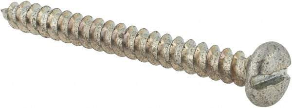 Value Collection - #10 Pan Head Slotted Sheet Metal Screw - Steel, 2" Length Under Head, Grade 2 - Apex Tool & Supply