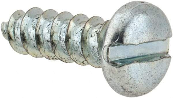 Value Collection - #14 Pan Head Slotted Sheet Metal Screw - Steel, 7/8" Length Under Head, Grade 2 - Apex Tool & Supply