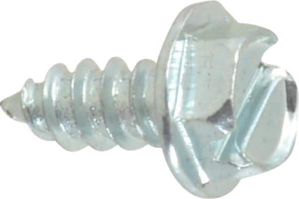 Value Collection - #8 Hex Washer Head Slotted Sheet Metal Screw - Steel, 3/8" Length Under Head, Grade 2 - Apex Tool & Supply