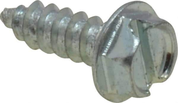 Value Collection - #8 Hex Washer Head Slotted Sheet Metal Screw - Steel, 1/2" Length Under Head, Grade 2 - Apex Tool & Supply