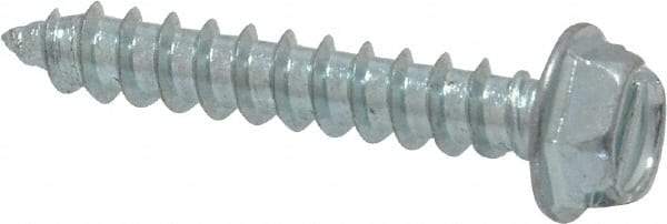 Value Collection - #8 Hex Washer Head Slotted Sheet Metal Screw - Steel, 1" Length Under Head, Grade 2 - Apex Tool & Supply