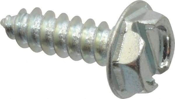 Value Collection - #10 Hex Washer Head Slotted Sheet Metal Screw - Steel, 5/8" Length Under Head, Grade 2 - Apex Tool & Supply