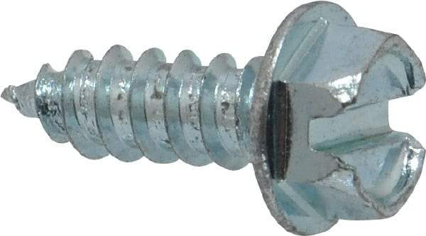 Value Collection - #12 Hex Washer Head Slotted Sheet Metal Screw - Steel, 5/8" Length Under Head, Grade 2 - Apex Tool & Supply