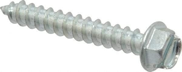Value Collection - #12 Hex Washer Head Slotted Sheet Metal Screw - Steel, 1-1/2" Length Under Head, Grade 2 - Apex Tool & Supply