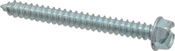 Value Collection - #12 Hex Washer Head Slotted Sheet Metal Screw - Steel, 2" Length Under Head, Grade 2 - Apex Tool & Supply