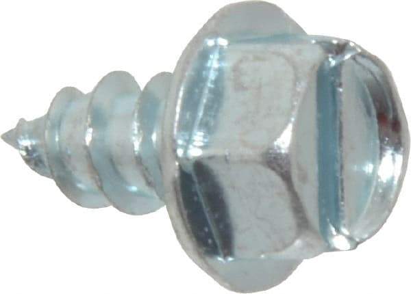 Value Collection - #14 Hex Washer Head Slotted Sheet Metal Screw - Steel, 1/2" Length Under Head, Grade 2 - Apex Tool & Supply