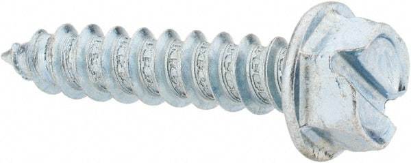 Value Collection - #14 Hex Washer Head Slotted Sheet Metal Screw - Steel, 1-1/4" Length Under Head, Grade 2 - Apex Tool & Supply