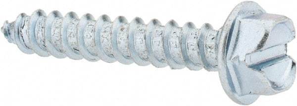 Value Collection - #14 Hex Washer Head Slotted Sheet Metal Screw - Steel, 1-1/2" Length Under Head, Grade 2 - Apex Tool & Supply