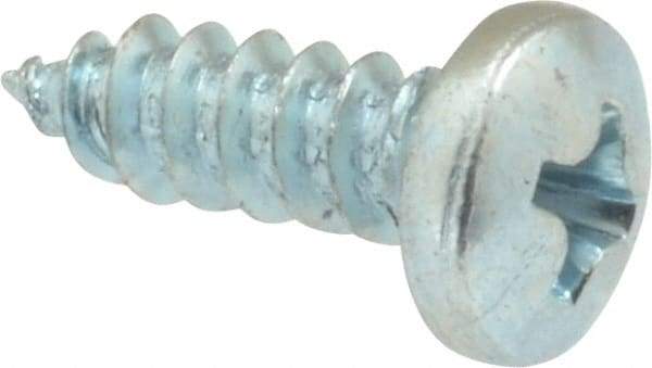 Value Collection - #8 Pan Head Phillips Sheet Metal Screw - Steel, 1/2" Length Under Head, Grade 2 - Apex Tool & Supply