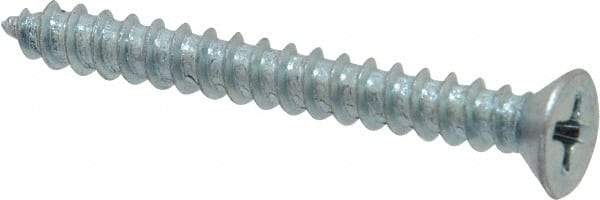 Value Collection - #8 Flat Head Phillips Sheet Metal Screw - Steel, 1-1/2" OAL, Grade 2 - Apex Tool & Supply