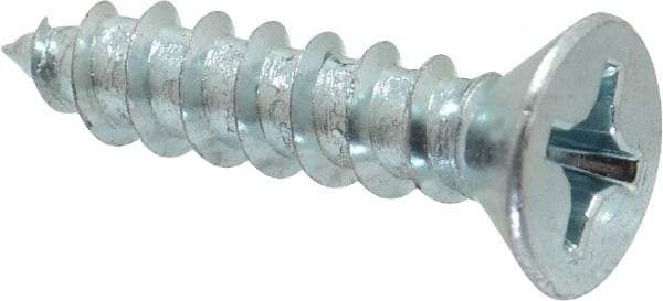 Value Collection - #12 Flat Head Phillips Sheet Metal Screw - Steel, 1" OAL, Grade 2 - Apex Tool & Supply