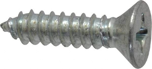 Value Collection - #14 Flat Head Phillips Sheet Metal Screw - Steel, 1" OAL, Grade 2 - Apex Tool & Supply