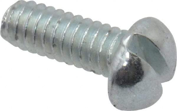 Value Collection - #2-56 UNC, 1/4" Length Under Head Slotted Drive Machine Screw - Round Head, Grade J82 Steel, Zinc-Plated Finish, Without Washer - Apex Tool & Supply