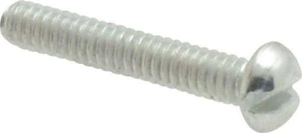 Value Collection - #2-56 UNC, 1/2" Length Under Head Slotted Drive Machine Screw - Round Head, Grade J82 Steel, Zinc-Plated Finish, Without Washer - Apex Tool & Supply
