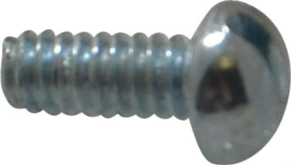 Value Collection - #3-48 UNC, 1/4" Length Under Head Slotted Drive Machine Screw - Round Head, Alloy Steel, Zinc-Plated Finish, Without Washer - Apex Tool & Supply